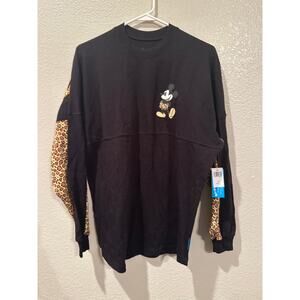 NWOT Disney Parks Disneyland Safari Cheetah Black Mickey Mouse Spirit Jersey L
